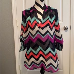 Multi colored chevron blouse